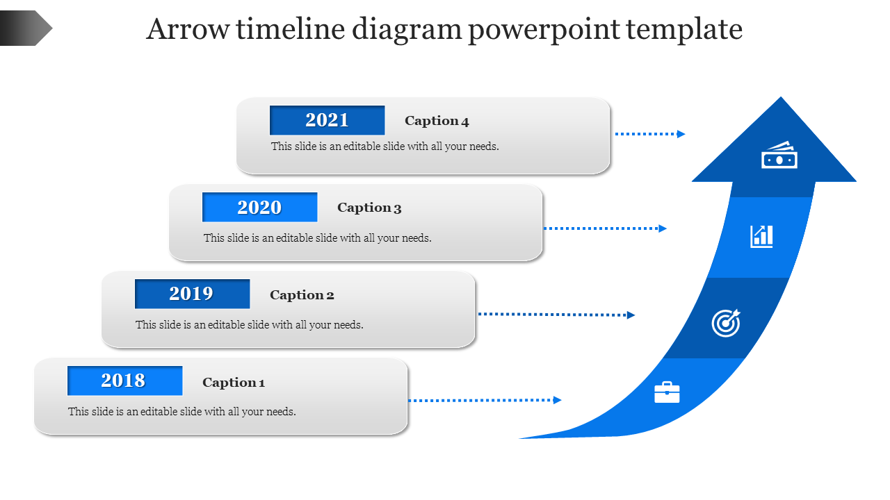 arrow timeline diagram powerpoint template-Blue